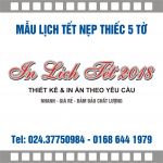 Lịch tết 2018 nẹp thiếc 5 tờ